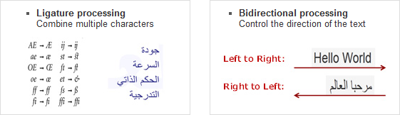 Ligature processing,Bidirectional processing
