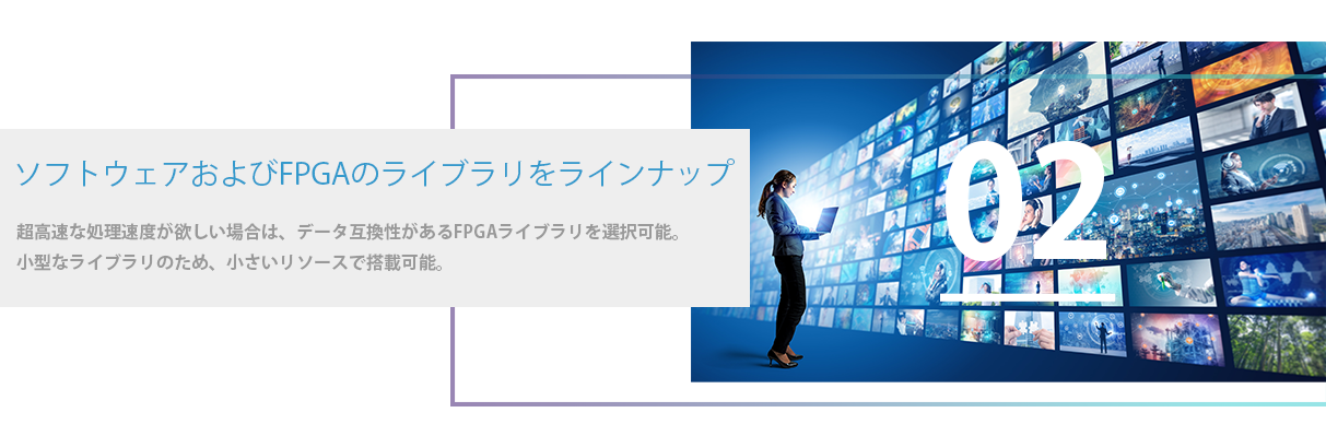 ソフトウェアおよびFPGAのライブラリをラインナップ